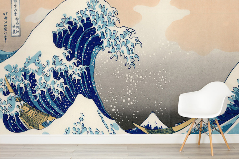 Chair---The-Great-Wave-by-Hokusai---Murals-Wallpaper