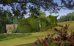 Surrealist Topiary Cats by Richard Saunders