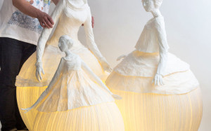 Papier-Mâché Sculptures Act as Elegant Lamps