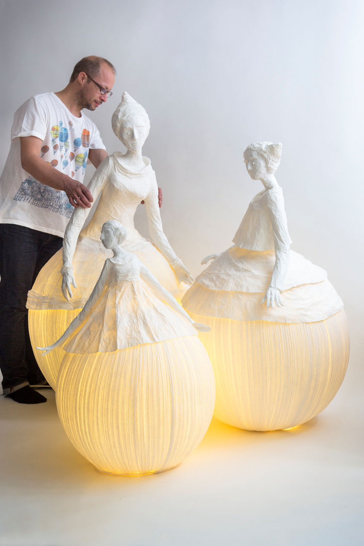 Papier-Mâché Sculptures Act as Elegant Lamps - Adventures of Yoo