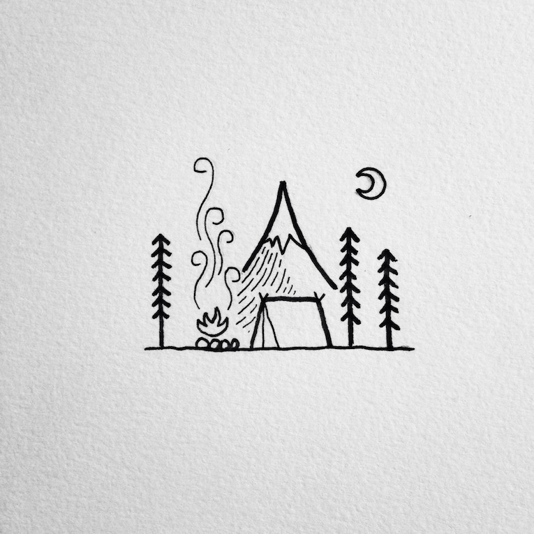 Simple Yet Sweet Camping Illustrations by David Rollyn - Adventures of Yoo