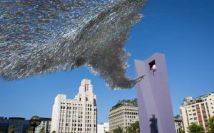Thousands of Silver Streamers Dance in Downtown LA
