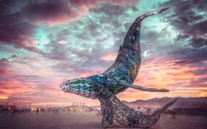 Burning Man’s Full Scale Humpback Whale in Steel and Stained Glass