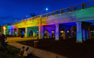Rainbow Light Projection Magnificently Illuminates Chicago Bridge