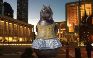 Adorable Hippo Ballerina Sculpture Dances Its Way to New York