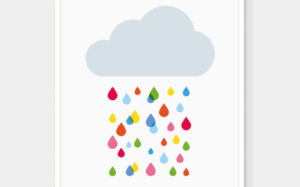 Colorful Rain Cloud Art Print by Showler & Showler