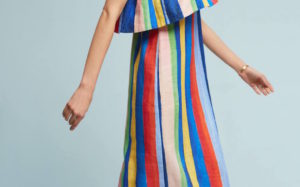 Rainbow Colored Linen Dress by Mara Hoffman