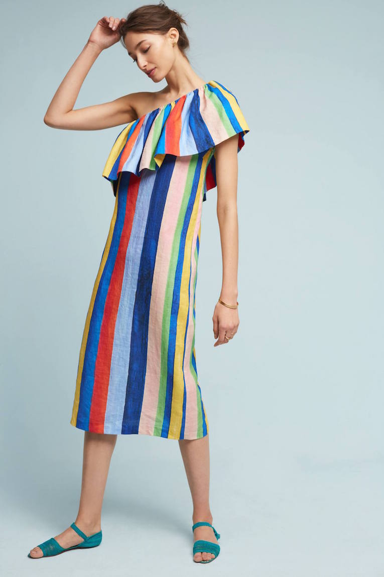 Rainbow Colored Linen Dress by Mara Hoffman - Adventures of Yoo